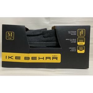 Ike Behar Mens Moccasin Slippers Memory Foam and Soft Sherpa Dark Gray M (9-10)